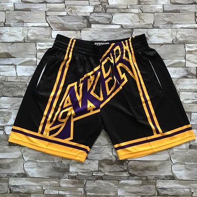 2020 Men NBA Los Angeles Lakers black shorts->los angeles lakers->NBA Jersey